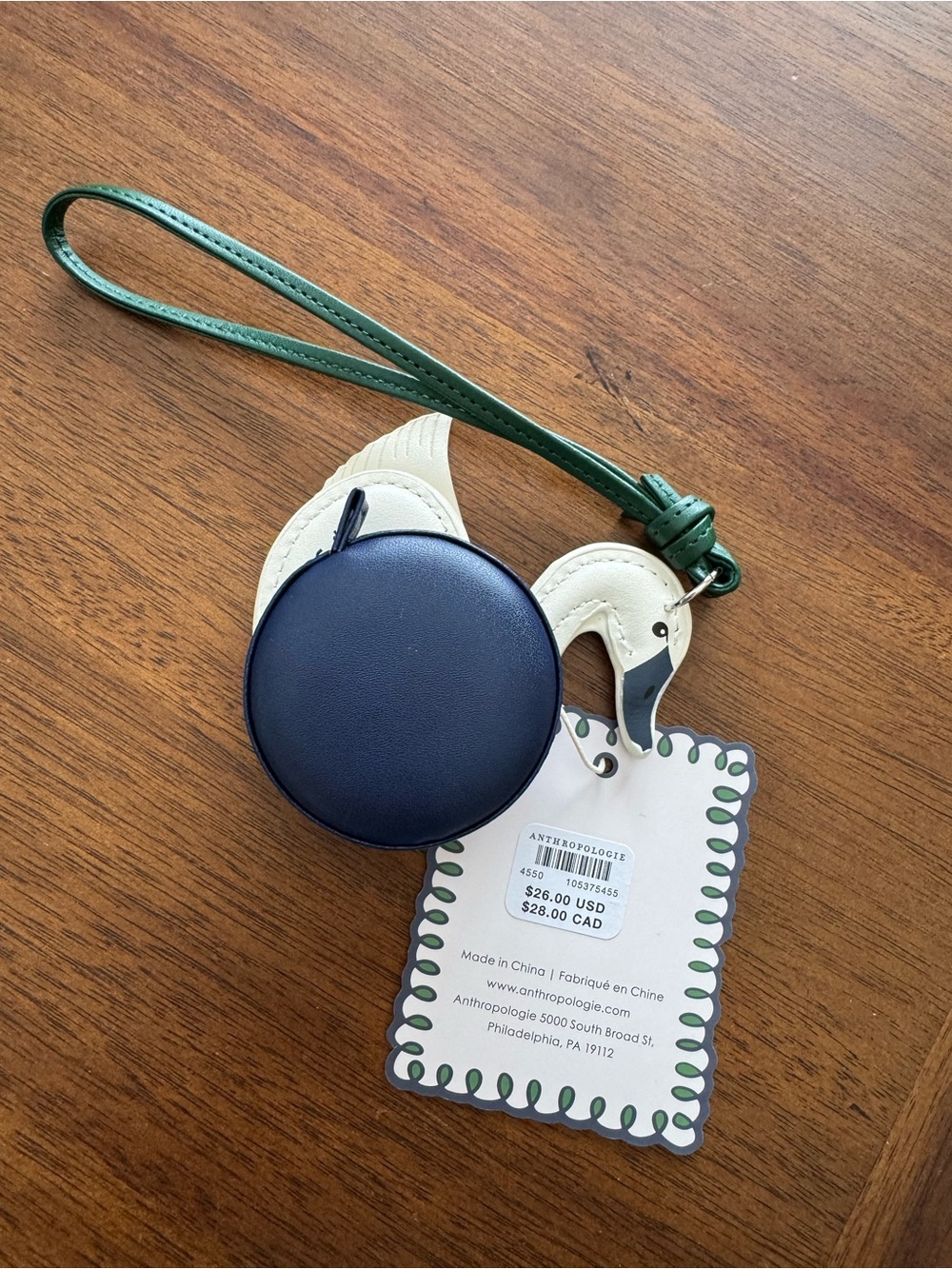 Anthropologie Swan Tape Measure Keychain/Bag Charm NWT - Picture 5 of 6